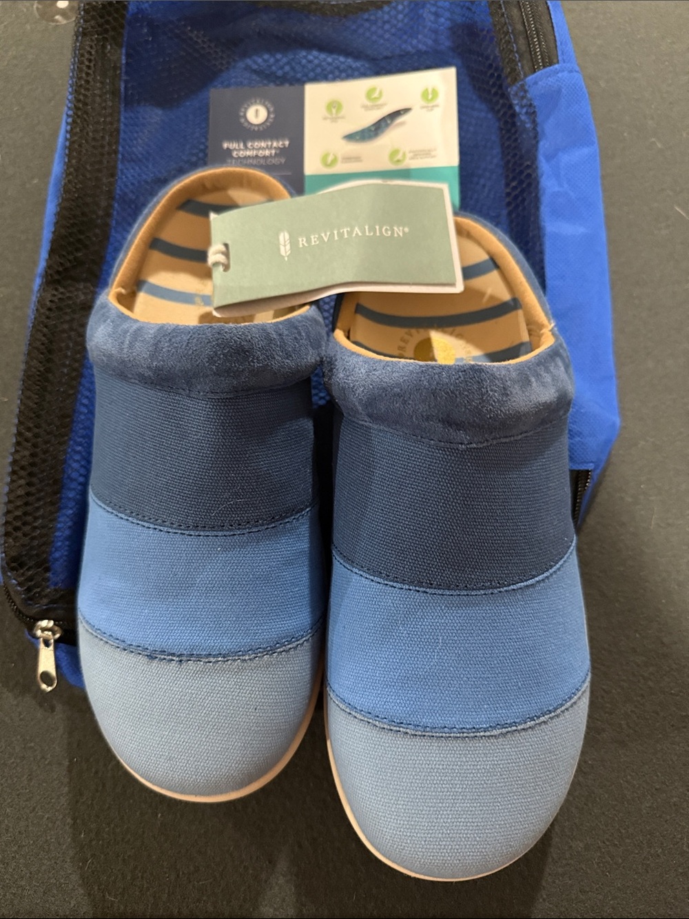 REVITALIGN Three-Tone Blue Slip-On Comfort Shoes
